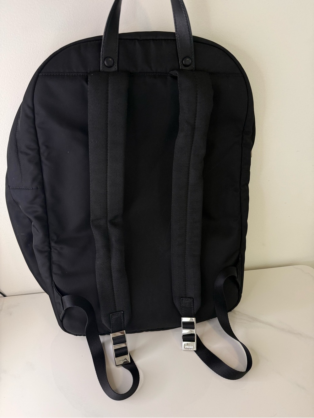 Prada 018 Black Nylon Parachute Backpack Silver Hardware - Picture 2 of 11